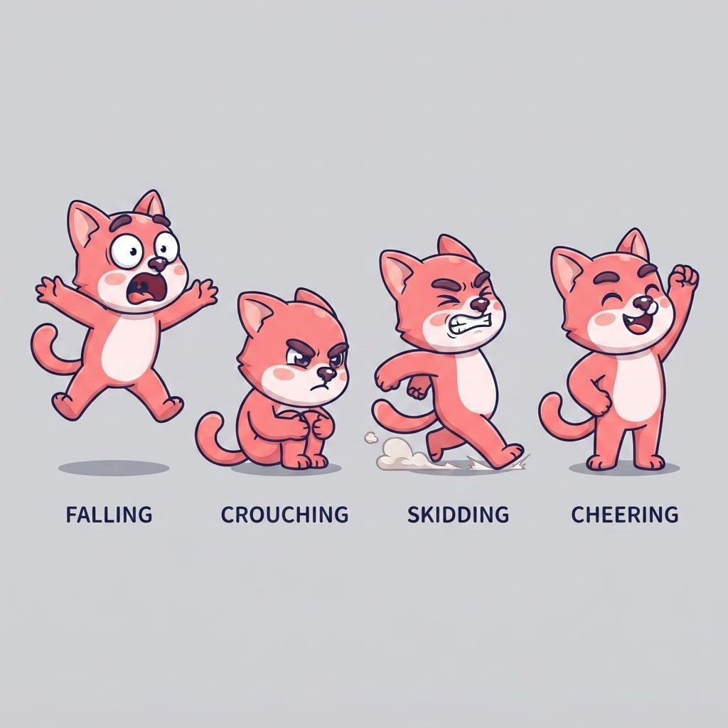 Image: Pose sheet of THIS EXACT character. Draw the same