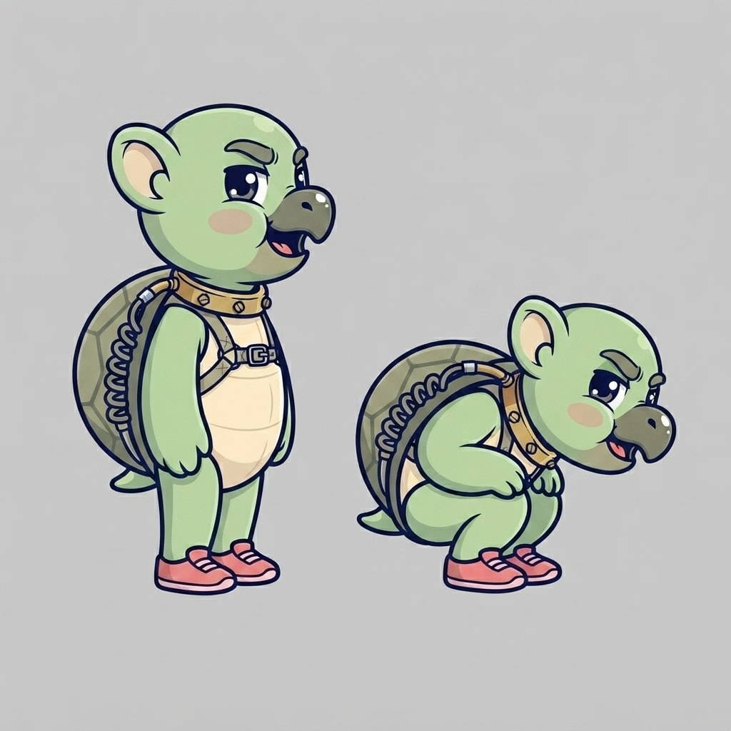 Image: TWO drawings of THIS EXACT character, side by side