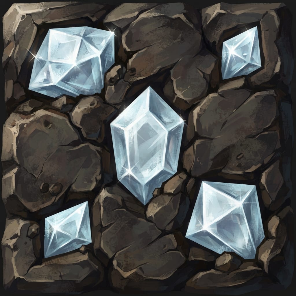 Image: Stylised hand-painted 2D game tile art, NOT photor