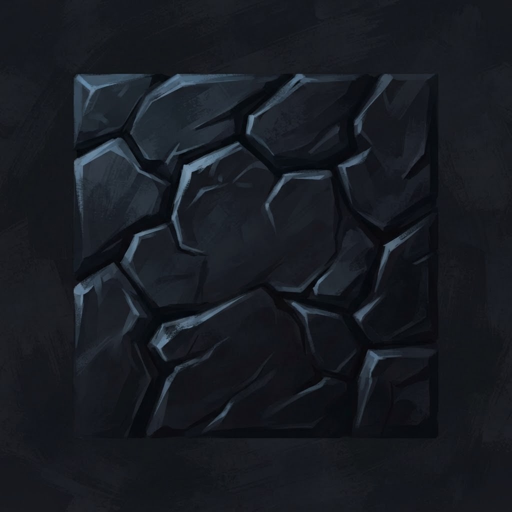 Image: Stylised hand-painted 2D game tile art, NOT photor
