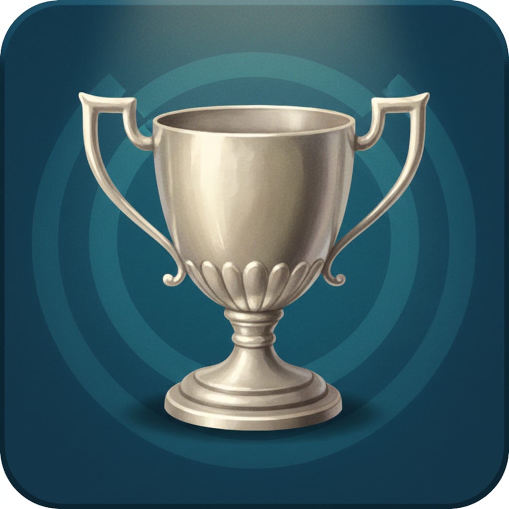 Image: generic domestic football cup trophy icon, silver
