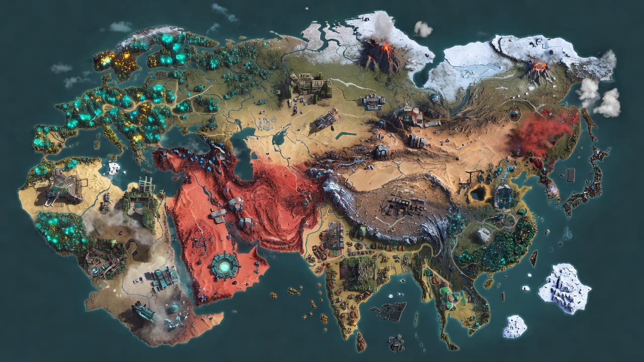 Alien Planet World Map Concept