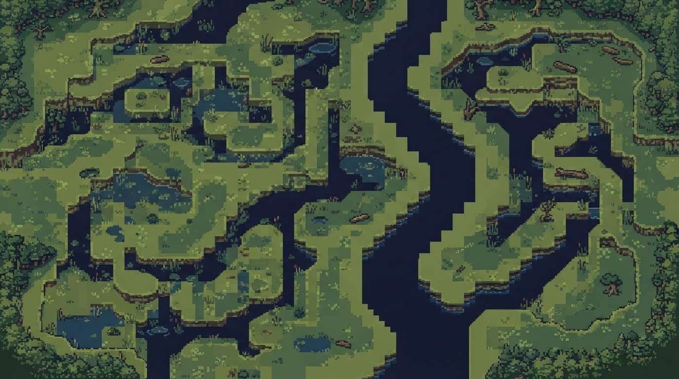 Retro Marsh Map Background