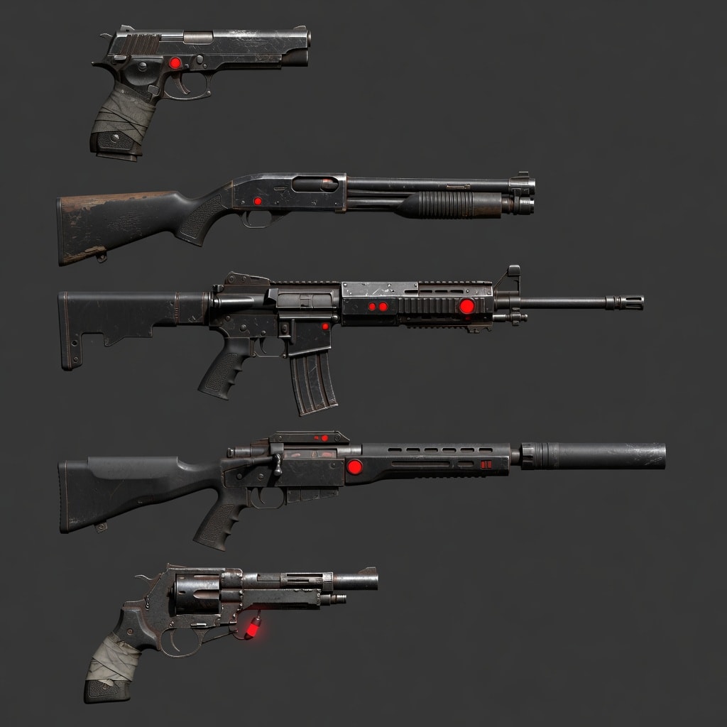 Horror FPS Weapon Lineup