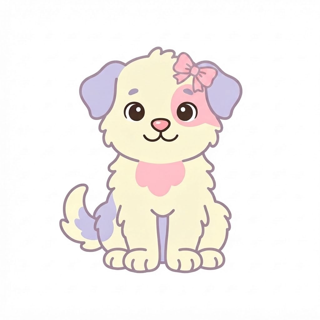 Image: Add a small pink ribbon bow tied on the fur on top