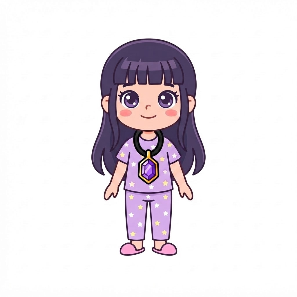 Image: Add a chunky bold necklace with a big purple cryst