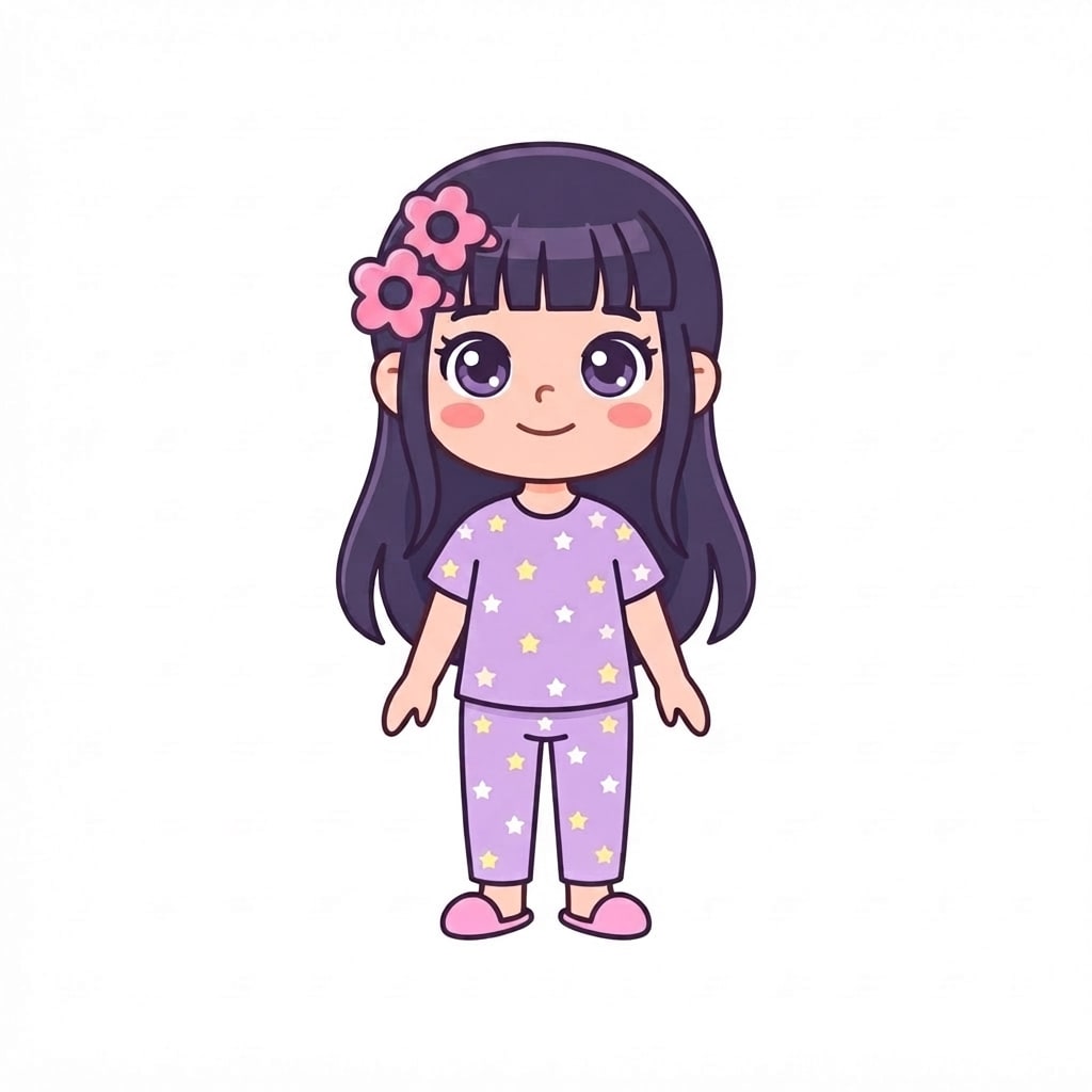 Image: Add two big bold hair clips on this girl's fringe: