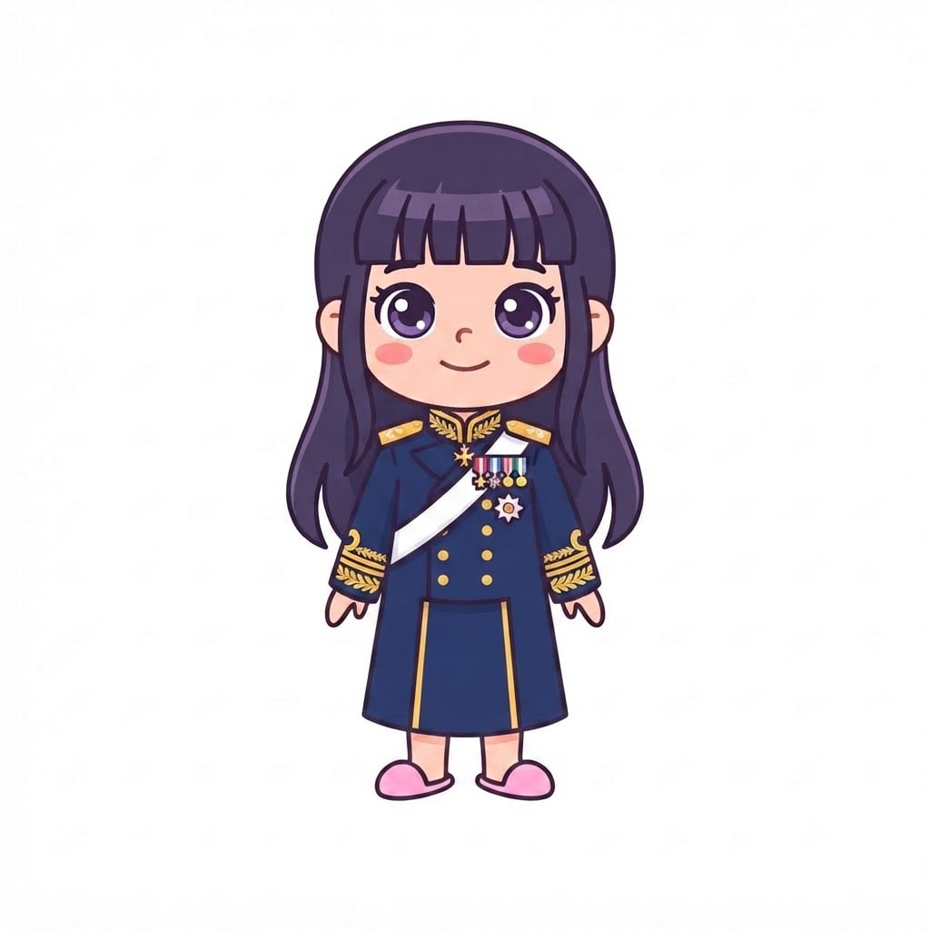 Image: Change this girl's outfit to an admiral's dress un