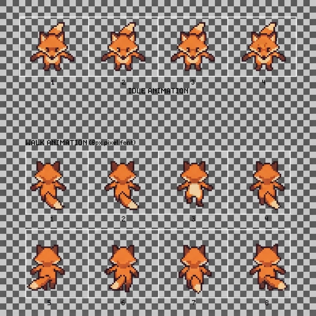 Pixel Fox Hero Animation