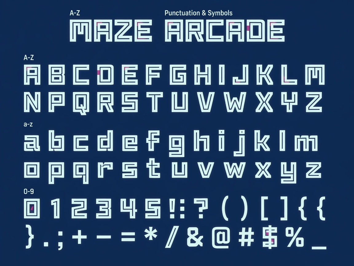 Maze Arcade Typeface Specimen