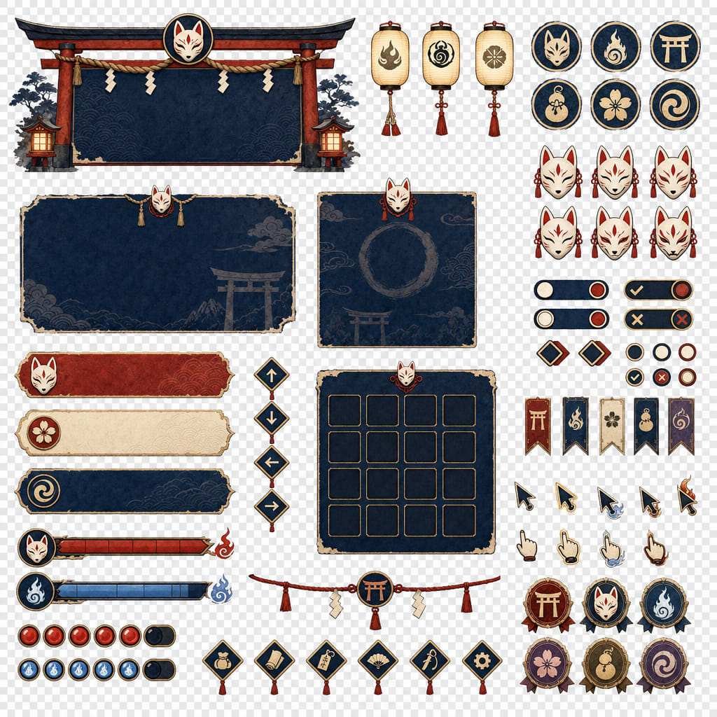 Japanese Folklore UI Kit (4)