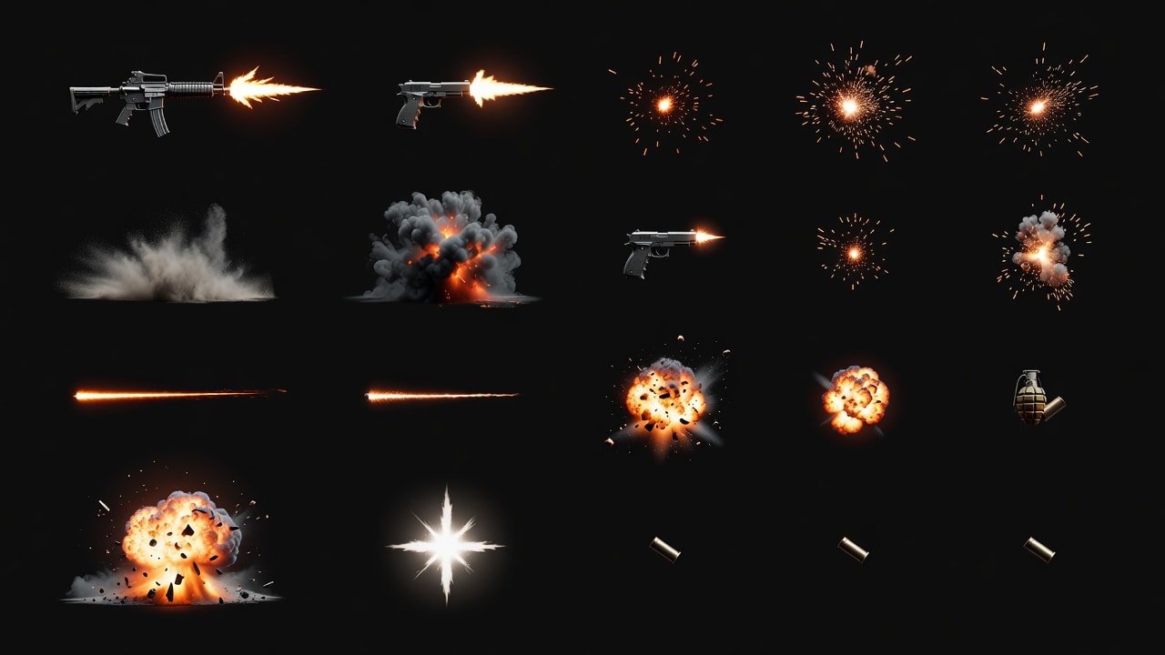 Realistic Military FPS VFX Atlas