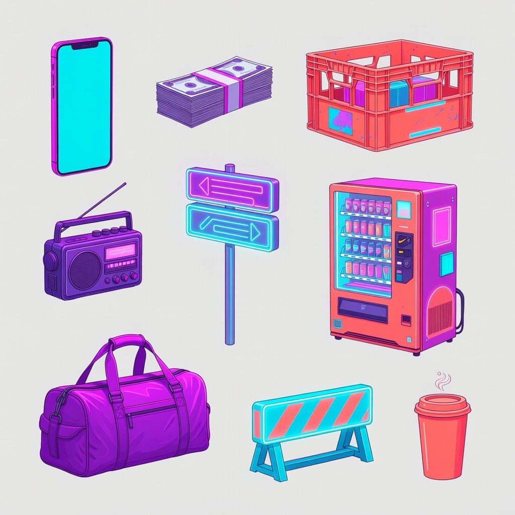 Neon Street Props Concept Sheet
