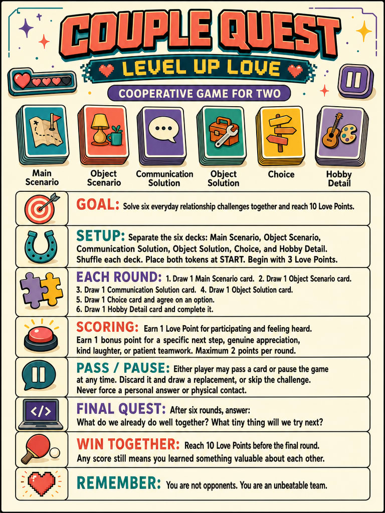 Couple Quest Printable Rules