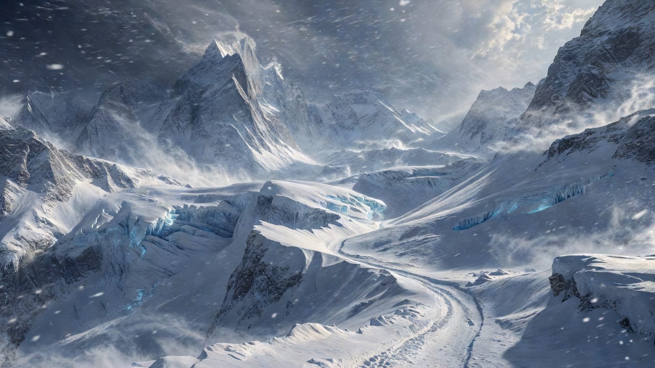 Snowy Mountain Blizzard Environment Concept