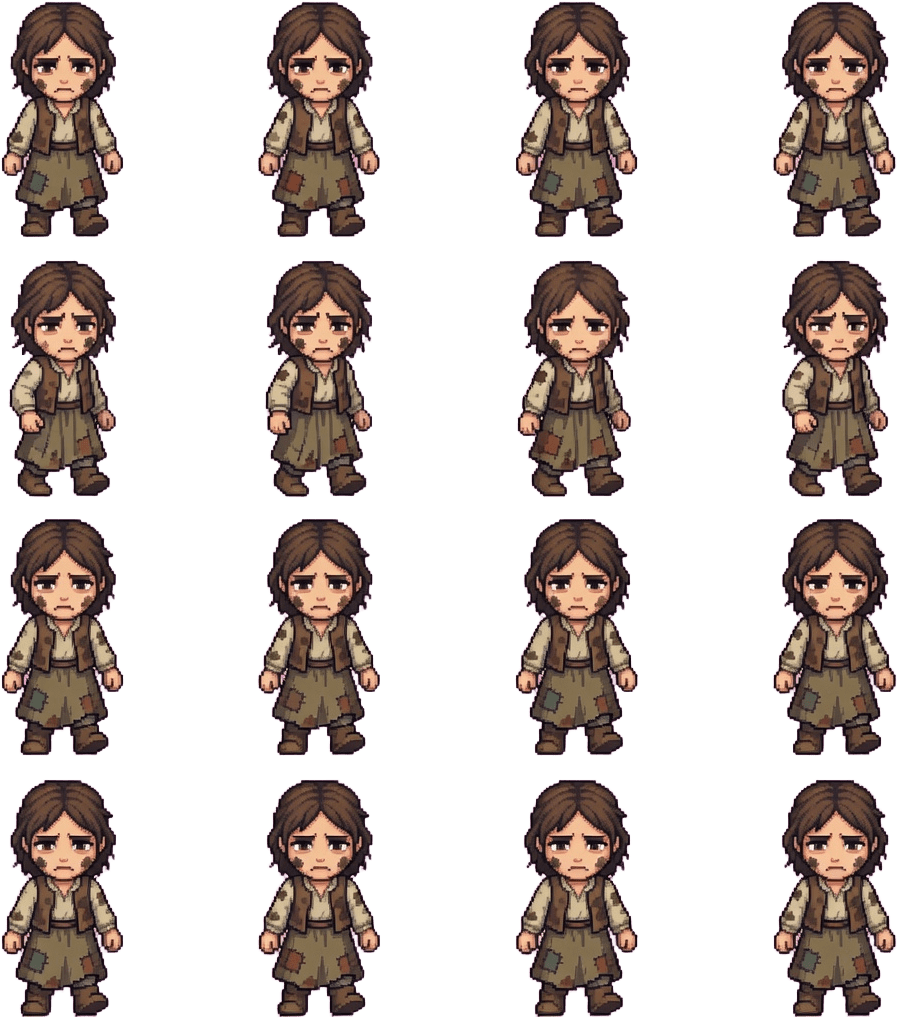 Chica Granjera Top-Down 16x16