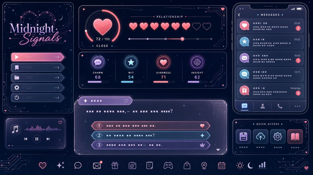 Tech Hearts Dating Sim UI Package