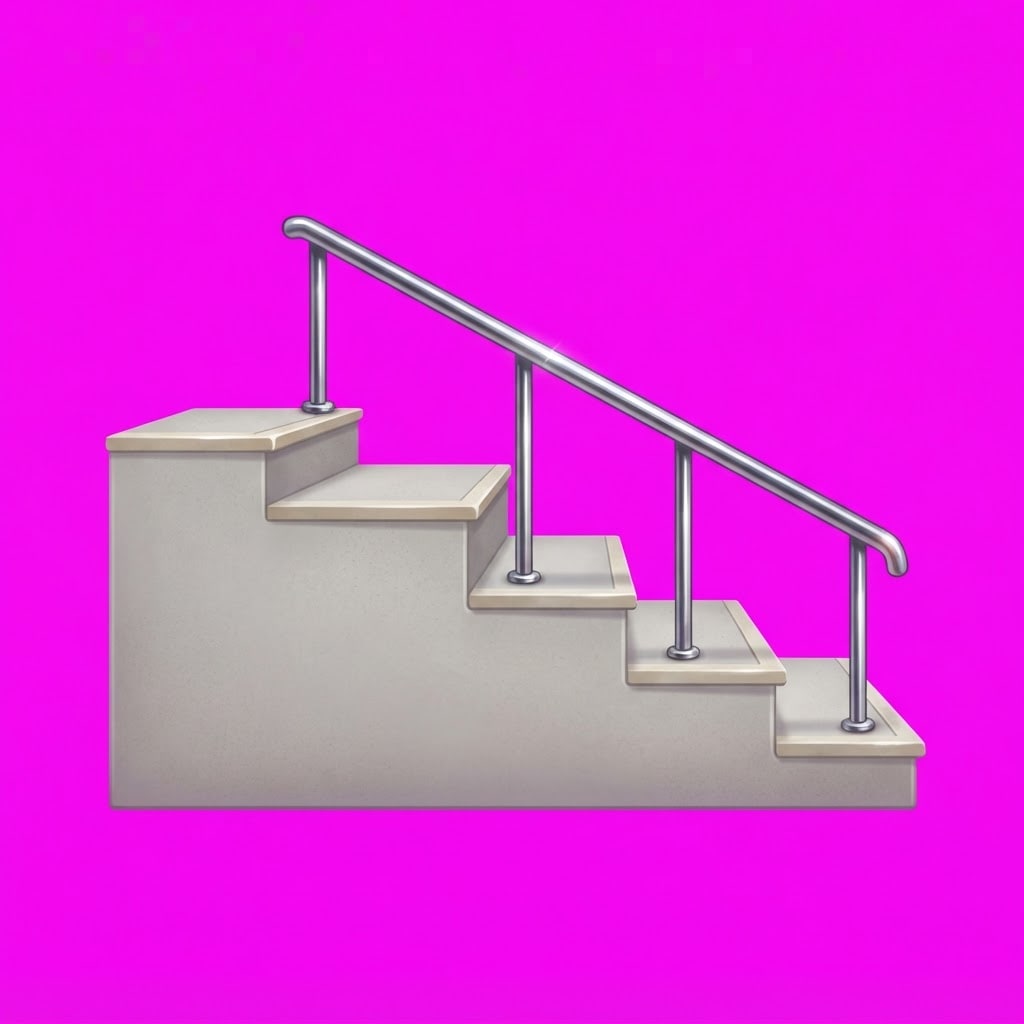 Image: SIDE VIEW of a small outdoor school staircase of F