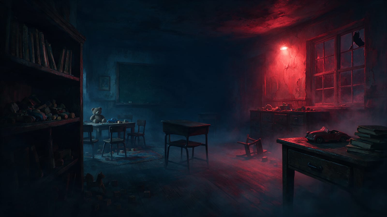 Horror Classroom Menu Background