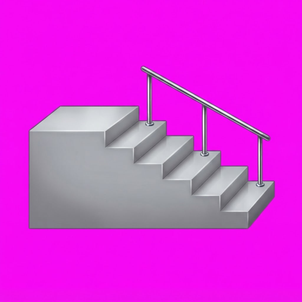 Image: A concrete STAIRCASE game asset for a 2.5D side-sc