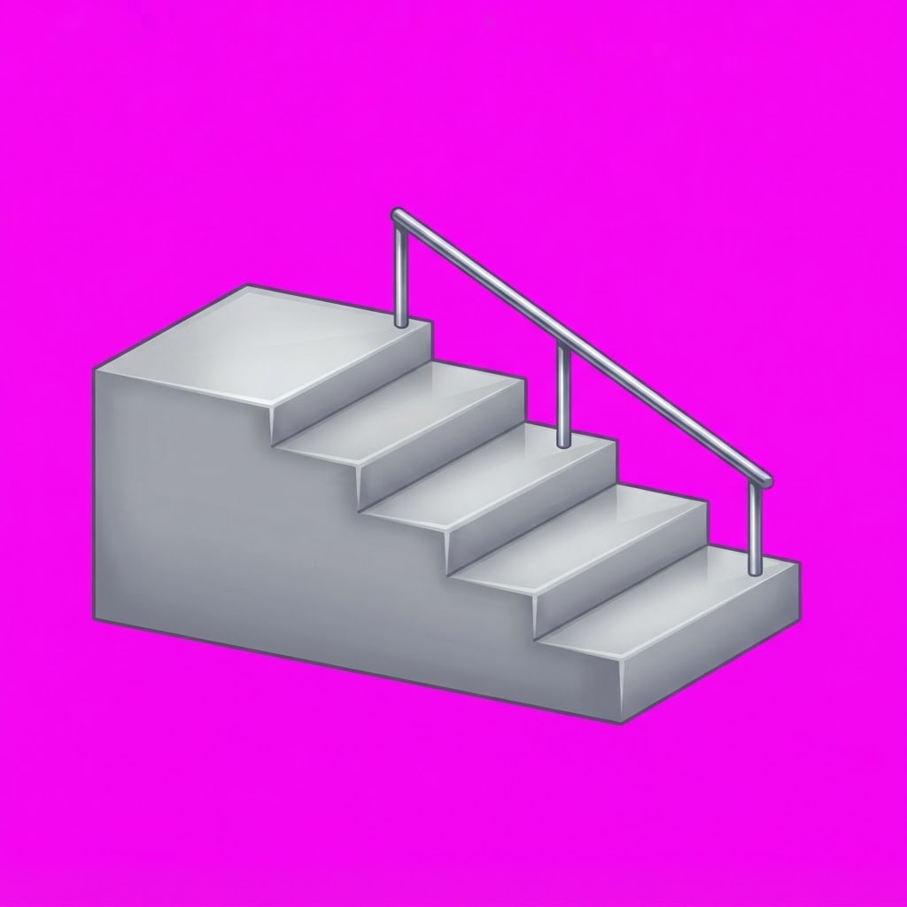 Image: A concrete STAIRCASE game asset for a 2.5D side-sc