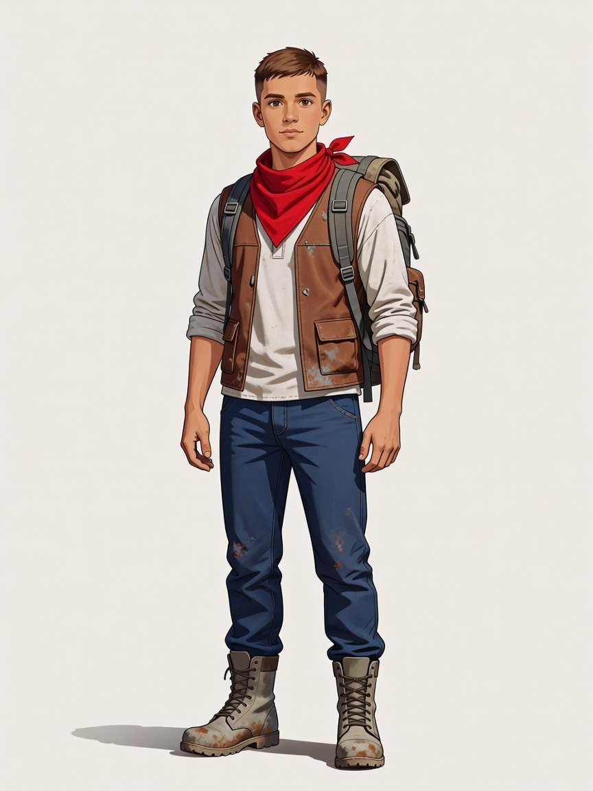 Boceto Conceptual Protagonista Joven Aventurero