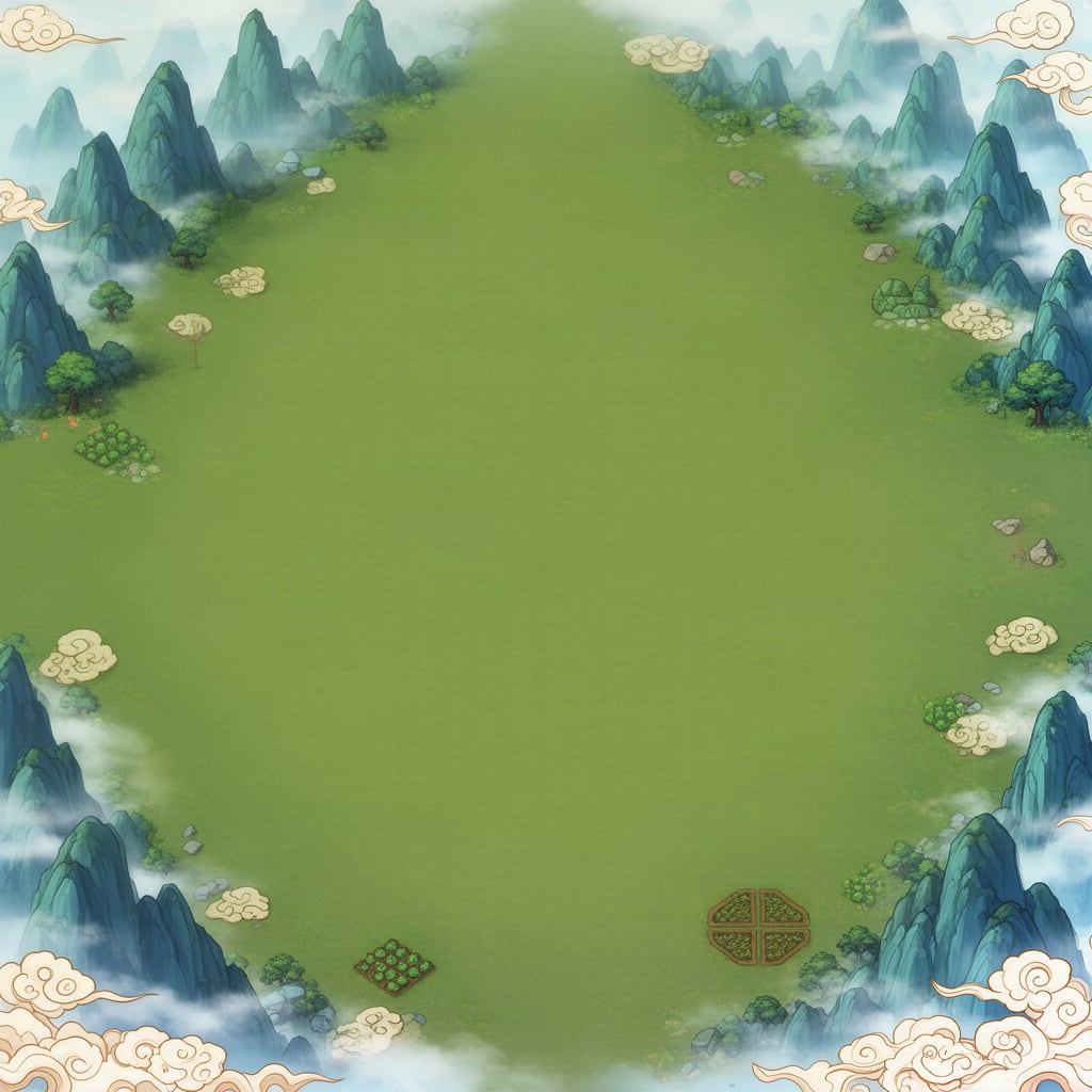 Image: 2D Chinese xianxia cultivation mobile game map bac