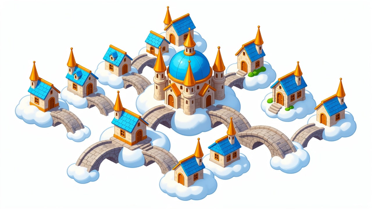 Cloud Village Isometric Building Asset Pack