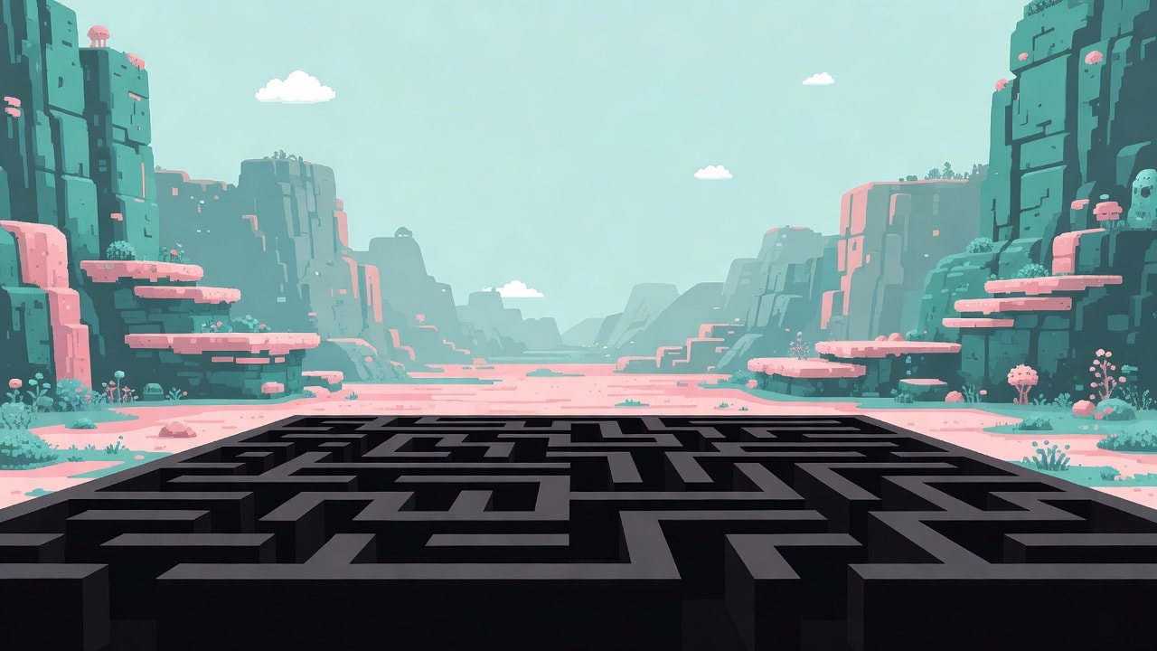 Alien Valley Black Maze Background 02