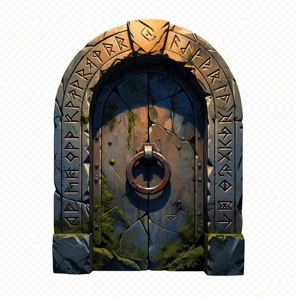 Ancient Rune Dungeon Door