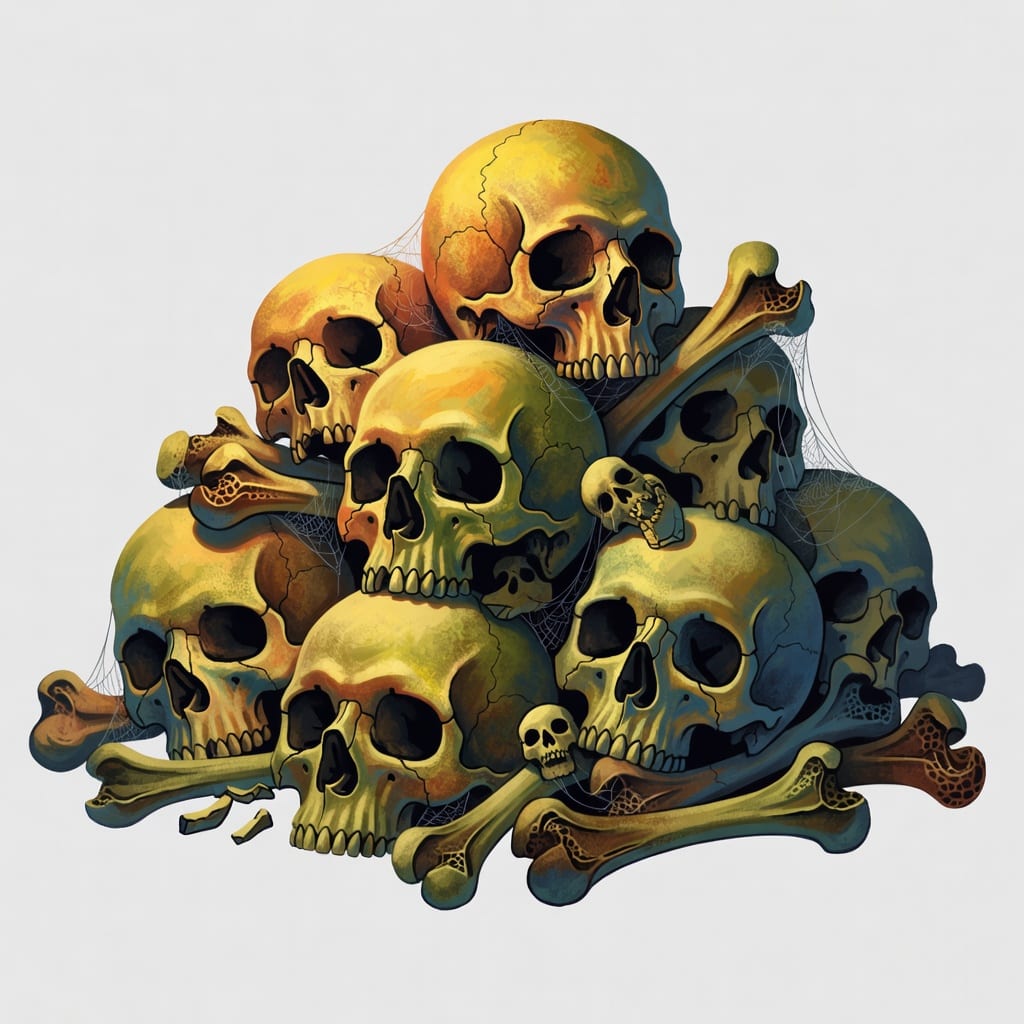 Macabre Skull Bone Pile