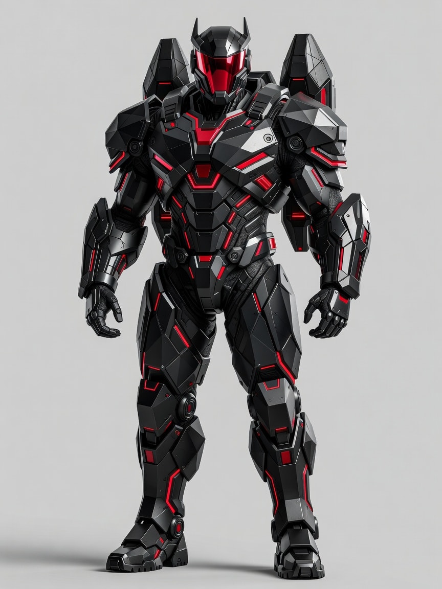 Black Red Horned Juggernaut Armor Reference