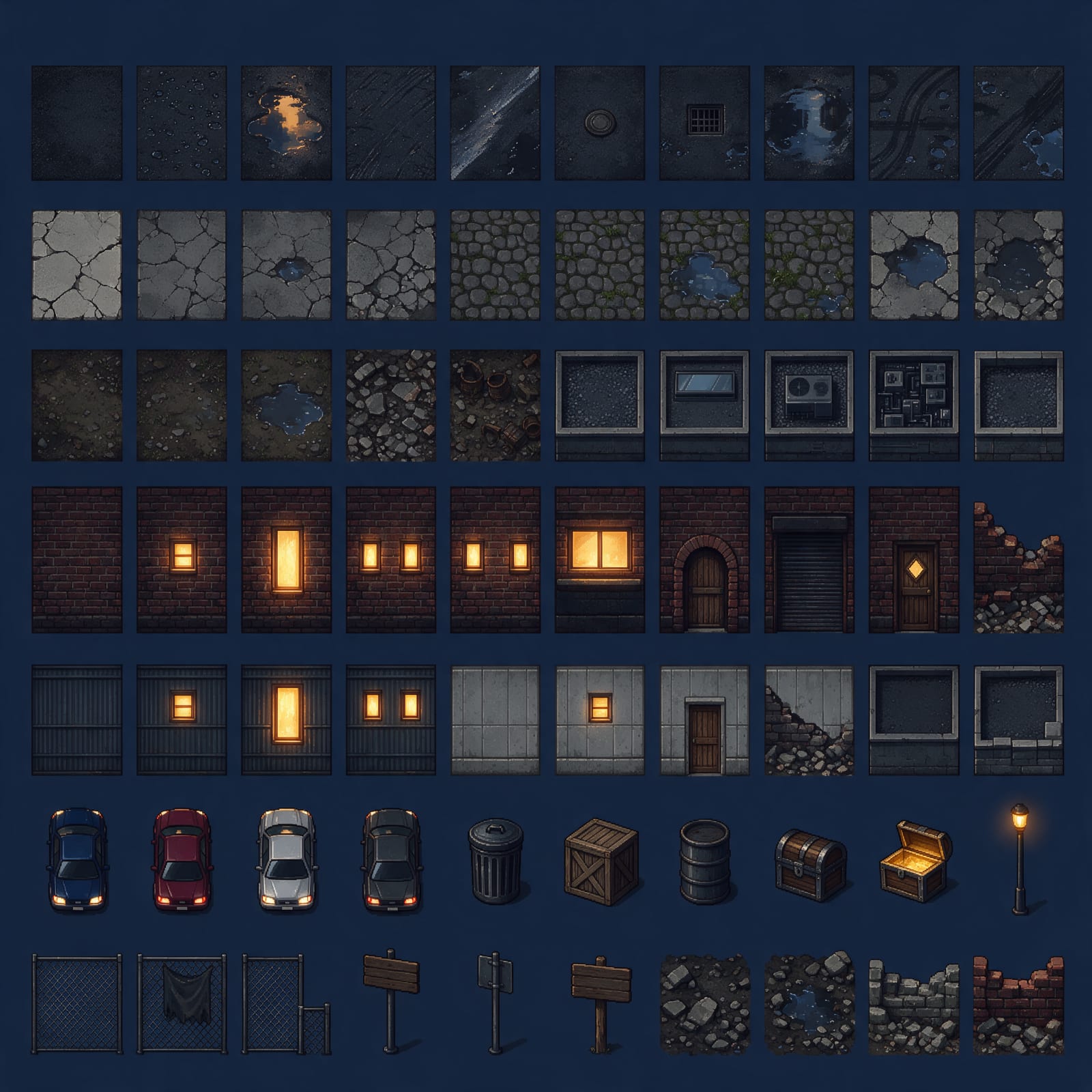 Ecos de Valdrenne - Capitulo 1 Tileset Ciudad Nocturna