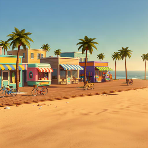 Hand Painted Coastal Boardwalk