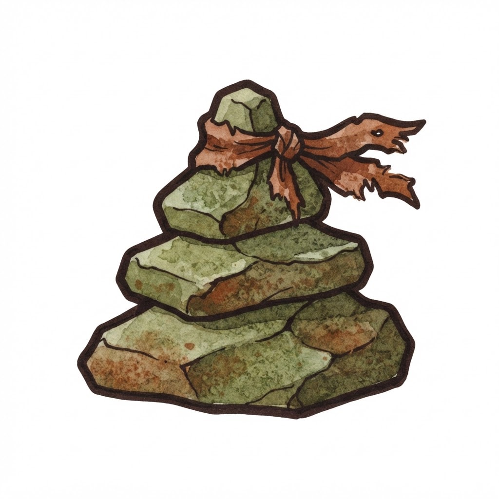 Image: Hand-painted watercolor and ink illustration icon,