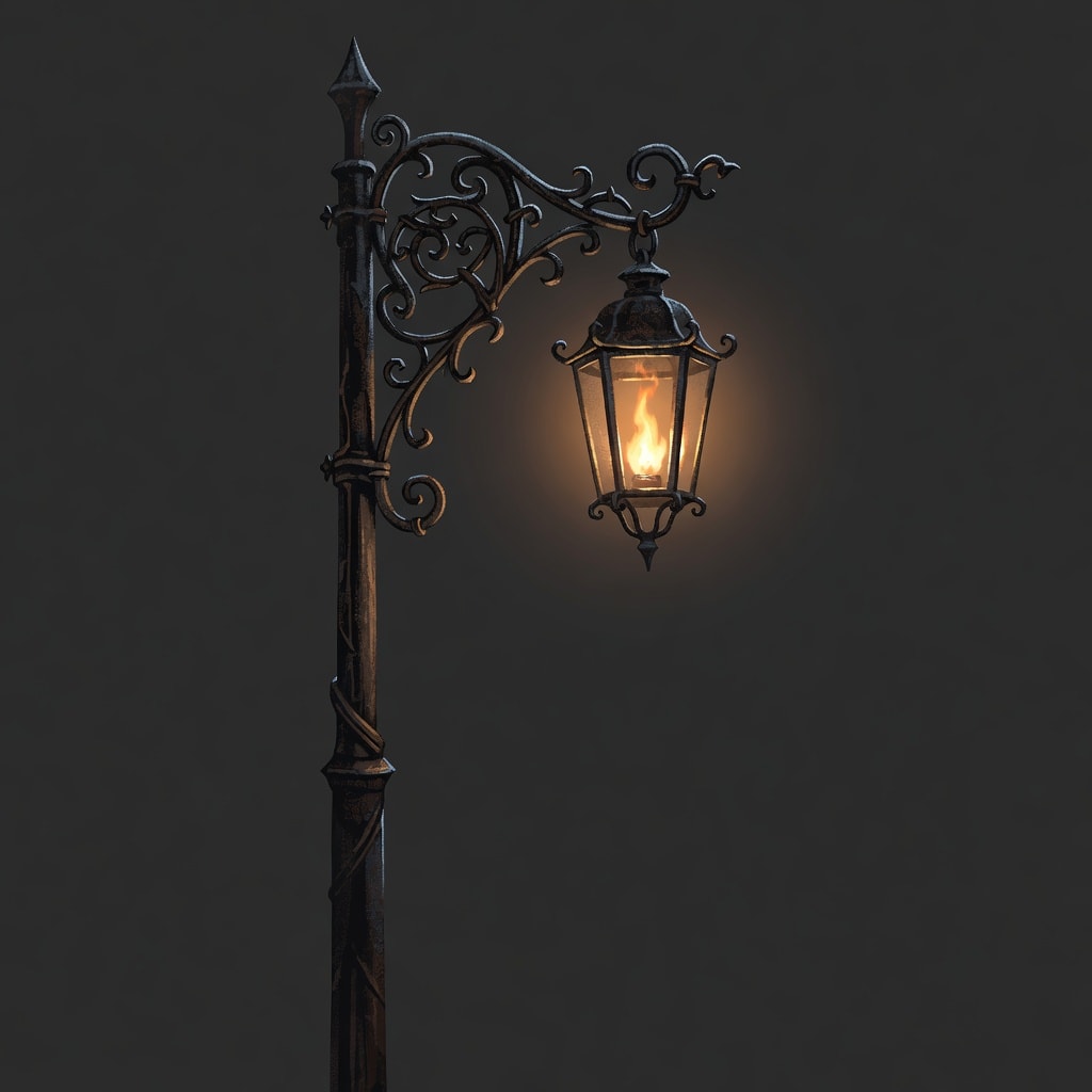 Dark Fantasy Lantern Post