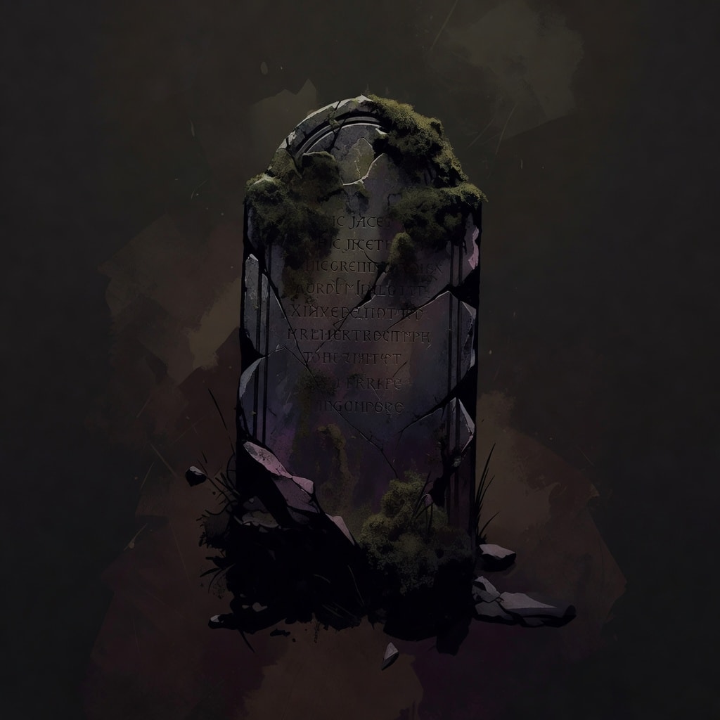 Weathered Dark Gravestone