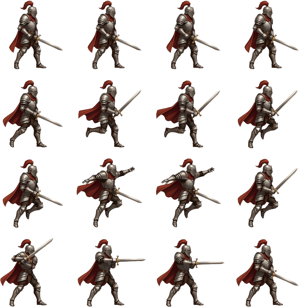 Knight Warrior Sprite Sheet