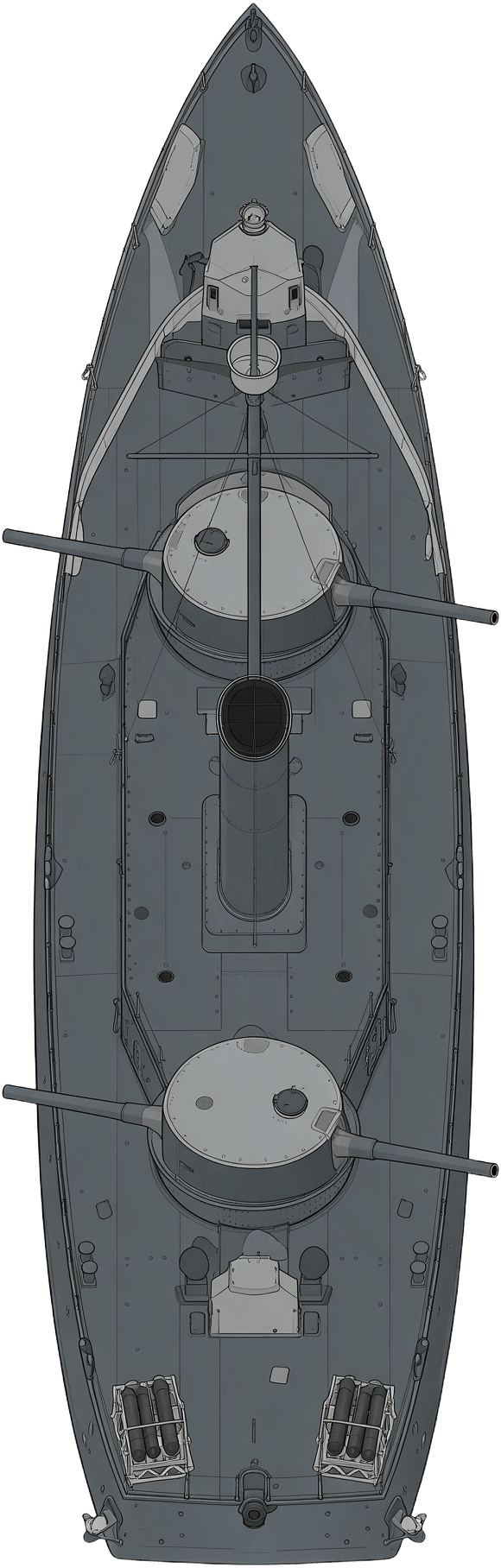 Enemy Escort Corvette Top-Down