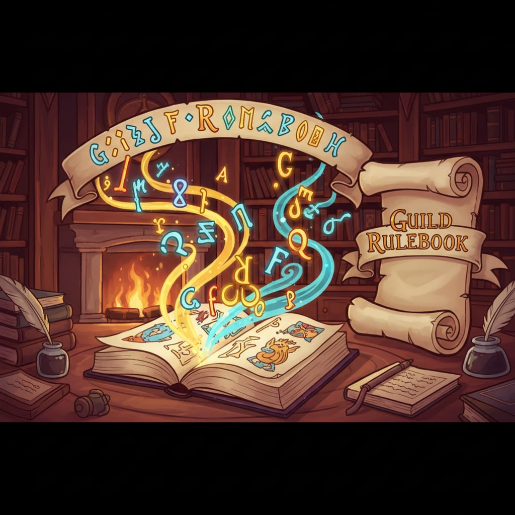Image: Fantasy open book and scroll glossary banner, magi