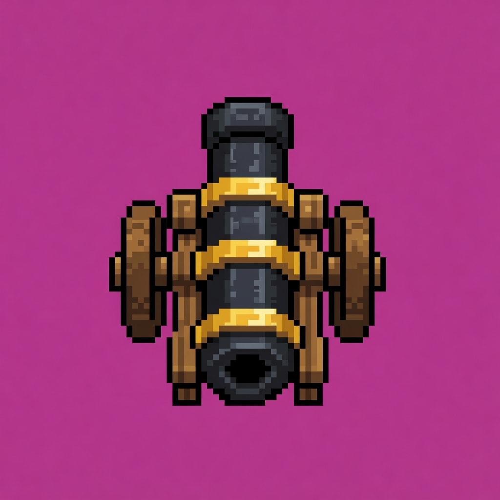 Top-Down Pixel Art Cannon