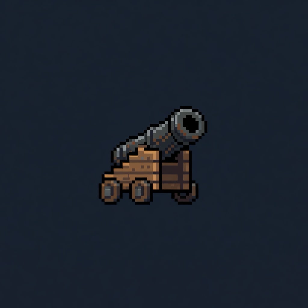 Top-Down Pixel Art Cannon
