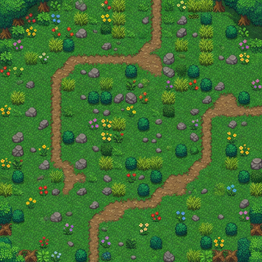 Rusticia - clareira top-down 16-bit