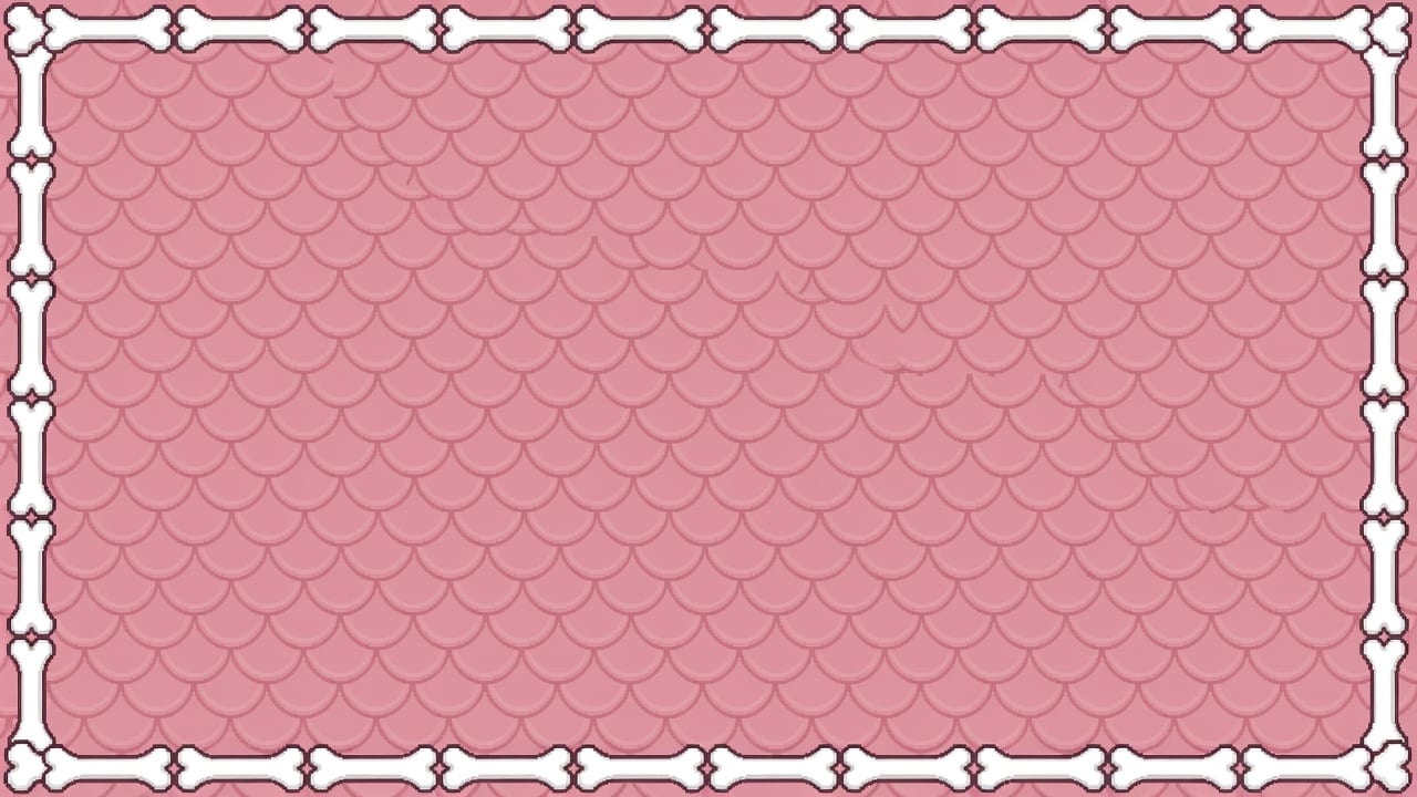 Pink Fishscale Menu with Bone Border