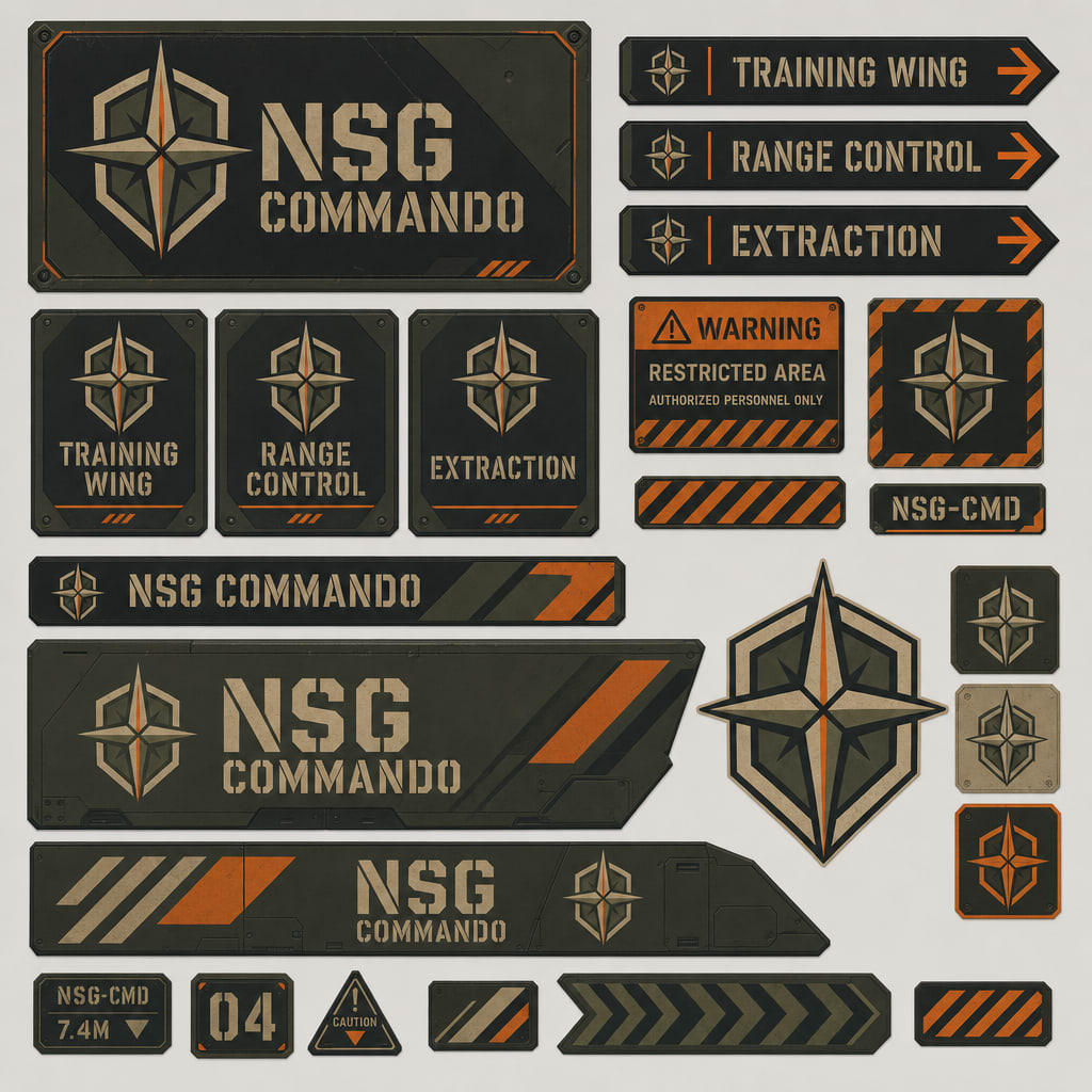 NSG COMMANDO Training Signage
