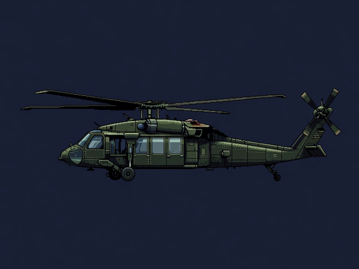 Helicóptero Black Hawk 2D Pixelado