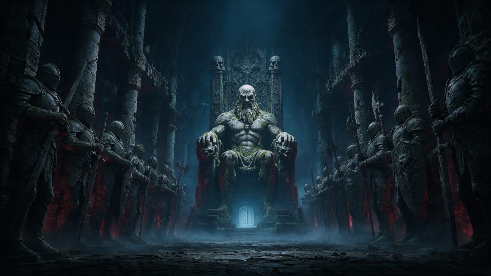Cartenon Temple Statue of God Concept Art