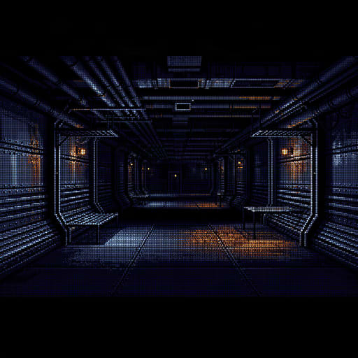 Retro Sci Fi Hangar Background