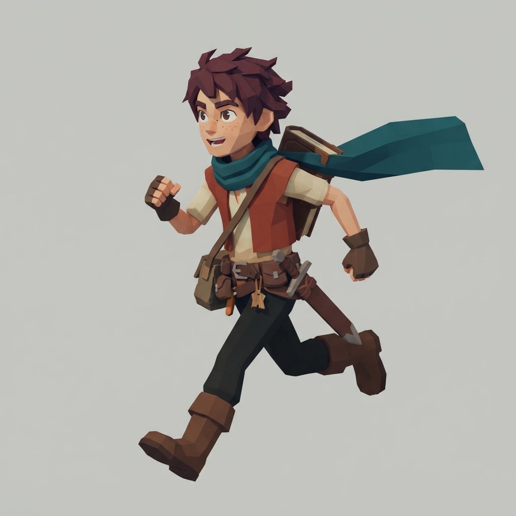 Image: Low-poly 3D game character, single character, dyna