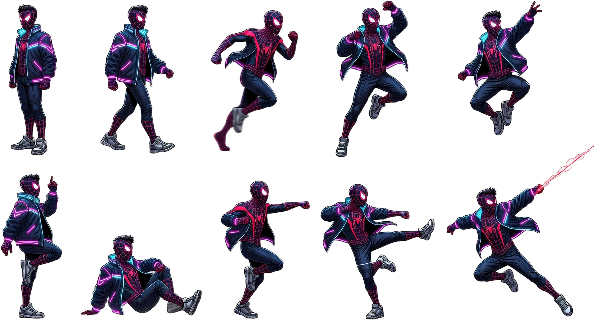 NEON WEB — Action Sprite Sheet